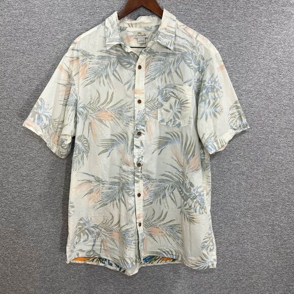 Bob Timberlake Button Down Camp Shirt Men Sz XL Multicolor Palm Tropical Pocket - Picture 11 of 12